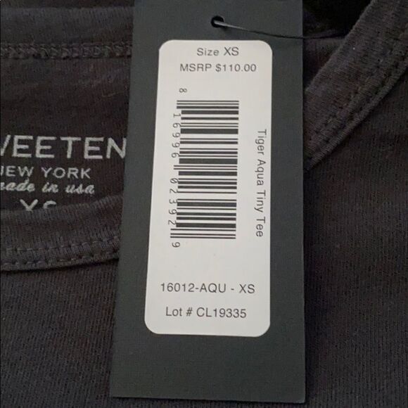 Unsweetened Black Tiger Aqua Metallic & Glitter Tiny Tee - Picture 8 of 8